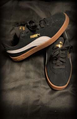 PUMA Kids' Club II Era Suede Sneaker Black/White Gum